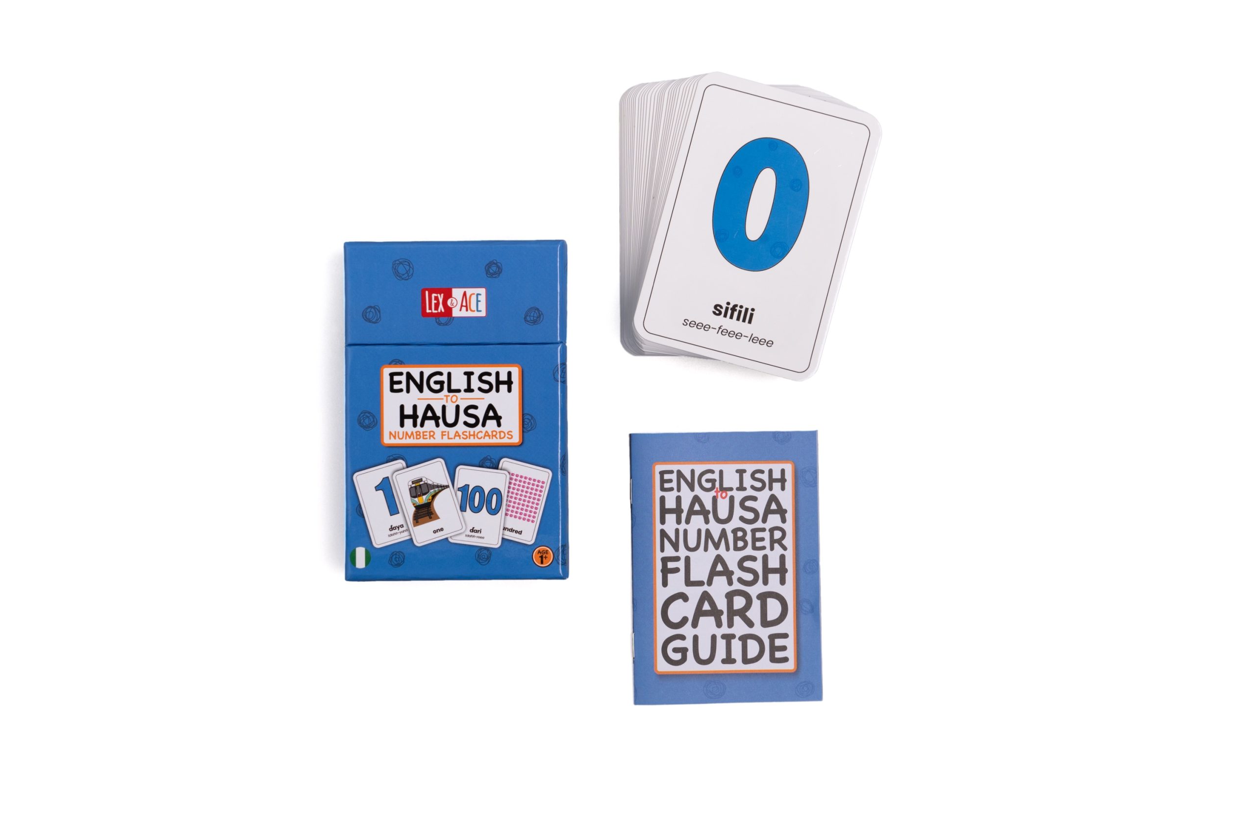 English to Hausa Number Flashcards